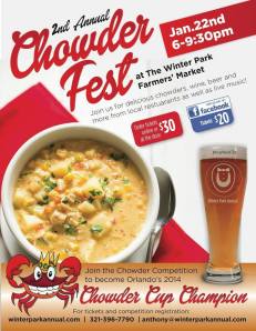 The second annual Chowder Fest is scheduled for January 2014.