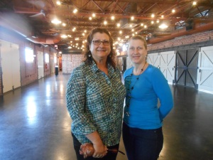 Lynne Martin & Julie Lawson at the Winter Park Farmer's Market facility, site of this coming Monday's For The Love jewelry line launch.